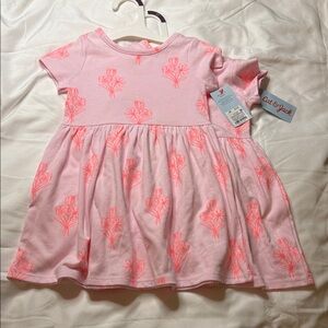 Pair of Cat & Jack Pink Floral Kids Dresses